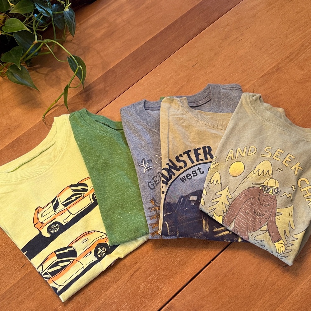 Carter's Kids Short Sleeve Tees - Yellow, Green, Gray